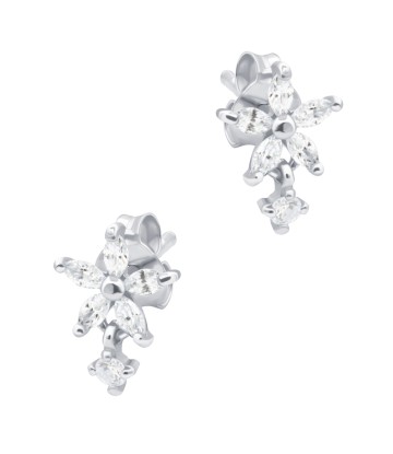 Flower CZ Silver Stud Earring STS-6891